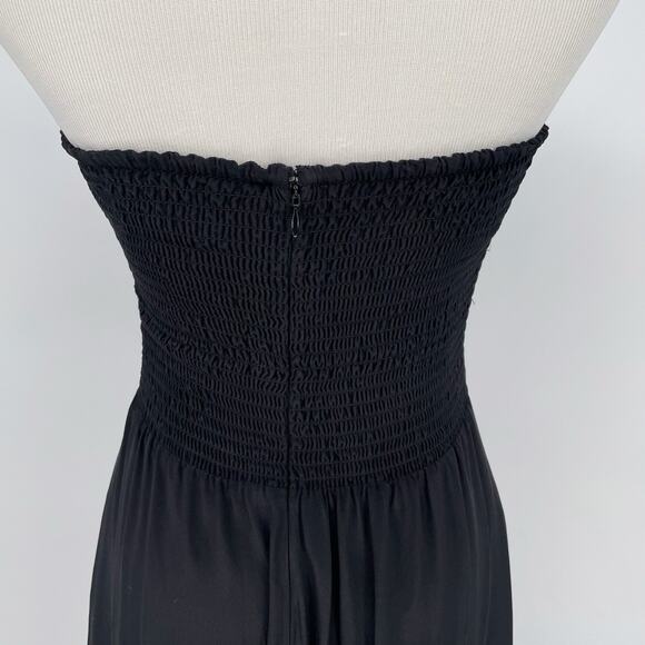 Gilner Farrar Niki Large Strapless Silk Jumpsuit Wide Leg Pockets Playsuit Black - Picture 11 of 15